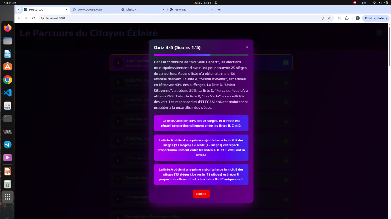 La route du Cityon Eclairé